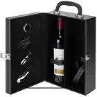 Two Bottle Wine Accessories Gift Box Black Leather Wooden Wine Box For Package Box