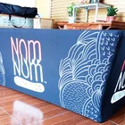 custom trade show sublimation printed logo polyester waterproof fitted stretch spandex table cover table cloths