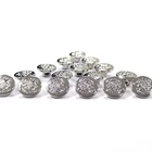 Silver Button Silverbuttons Fashionable Logo Engraved Design Custom Metal Silver Shank Button For Clothing
