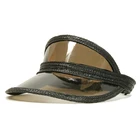 Custom Straw black Hat Plastic Sun Visor Cap