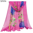Long Scarf Woman Beautiful Colors 100% Pure Silk Long Silk Chiffon Scarf For Women