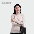High Collar 100% cashmere Thin Turtleneck Plain Sweater Women Knitted Pullover