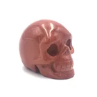 Custom High Quality hand Carved Stone Jasper Animal Skull Carving for Sale