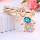 China factory alloy diamond gun keychain pendant accessories charming keychain