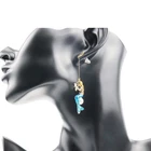 Creative Simulated Pearl Beautiful Girl Chic Ocean Starfish Dangling Earrings
