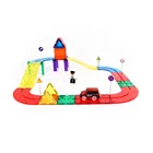 Car Toys Latest New 76pcs Car Track Magnetic Tiles Plastic Magnetic Building Blocks Toys For Kids