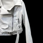 Women's Leather Jacket Women's Fashion Custom Zippered Artificial Leather Quilted Racing Jacket