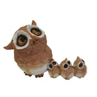 Decor Family Z11175A Custom Home Decor Handicraft Resin Fat Cute Family Owl Vivid Animal Figurines