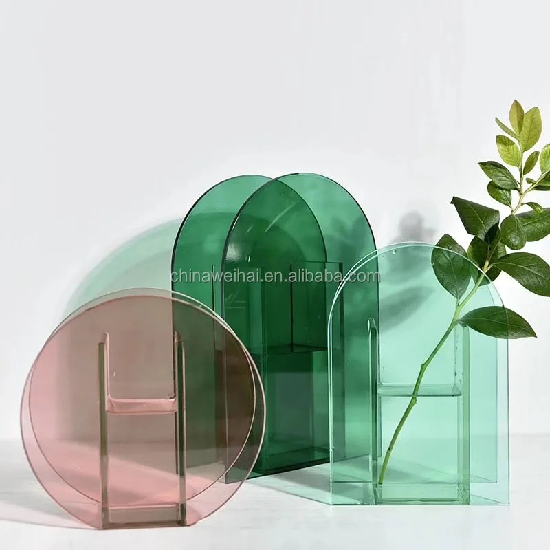 clear colored acrylic flower vases