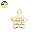 Zinc alloy custom charm pendant engraved logo jewelry metal tags for bracelet