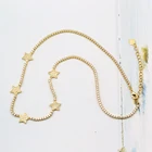 Western fashion five pointed star clavicle chain plated gold choker necklace