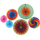 Cheap price 8" 10"16" Mixed Size Purple/Green/Light Blue/Pink Set Hanging Paper Fan For Wedding Party Decoration