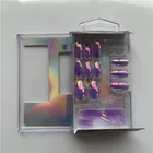 Chrome artificial Nails 24pcs PET box Packing with 1.5g glue Stiletto Nails