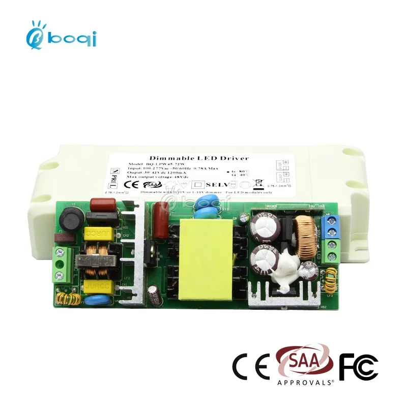 boqi CE CB SAA 72w constant current 0-10v led driver 72v 1000ma 45w 50w 60w 72w