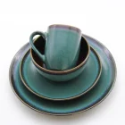 new design factory wholesale dinner set/reactive glaze ceramic blue stoneware dinnerware sets