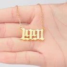 Pendant Fashion Personalized Year Number Pendant Necklace 18k Gold 316L Stainless Steel Birth Year Necklace