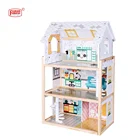 Girl Play 2 Floors Hotsale Wooden miniature wood crafts houses for sale