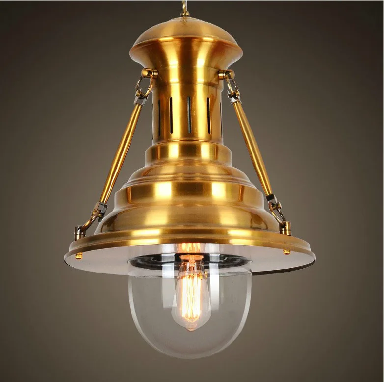 Restaurant bar cafe industrial vintage black gold silver E27 iron pendant lamp