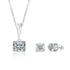 Abiding Custom Mosanite Diamond Set Silver Bridal Jewelry Women Earrings Pendant Moissanite Jewellery Set