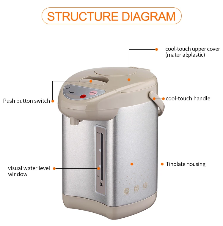 3l large capacity electric air pot vacuum flask air pot