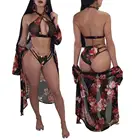 women's sexy floral printed two pieces beachwear with cover up MDY059