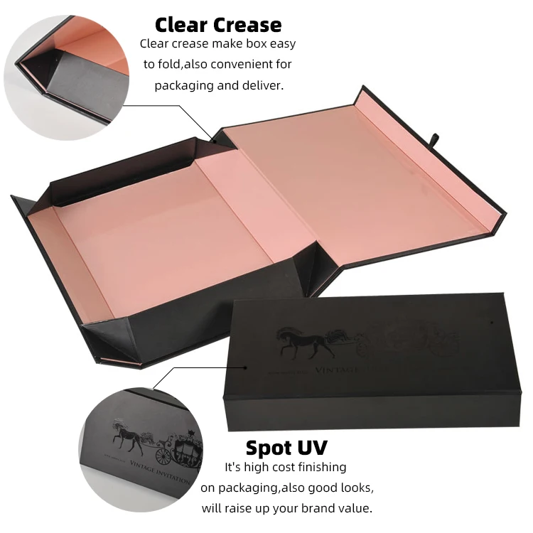 boxes/ flat folding cardboard gift box/ collapsible magnetic box