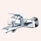 Wall mounted single lever hot and cold water shower bath mixer
