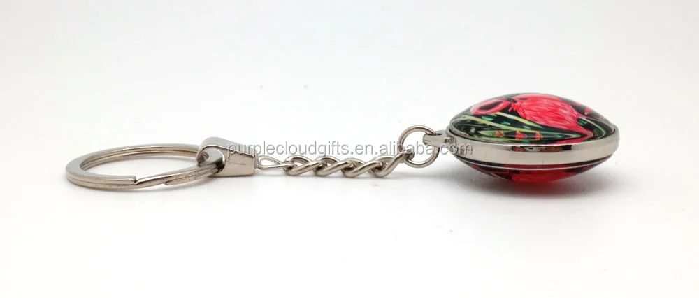 sublimation dome crystal glass keychain  for decorations gifts