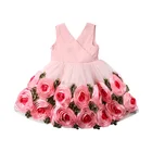 Girls Dress Girl Children Dresses 2019 New Kids Girls Summer Dress Children Rose Mesh Flower Girl Dress