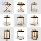 Gold Modern Furniture Modern ZB03C Rose Gold White Mable Top Stainless Steel Coffee Table Luxury Modern Furniture