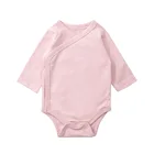 Long Sleeve Kimono 0-6M Baby Bodysuit Infant Organic Baby Clothes Beige Baby Rompers
