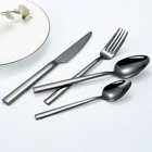 Flatware Sets Set Wholesale Hot Selling Black Stainless Steel Cutlery Set Flatware For Dinner