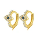 Engagement Gold Hoop Earrings New Trendy Women Eye Jewelry Gold Plated Hoop 925 Sterling Silver Earrings