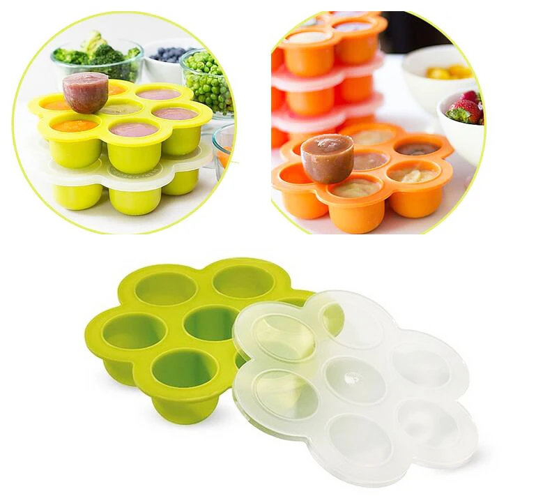 100% Food Grade Silicone Baby Food Freezer Trays Container, Baby Food Storage details