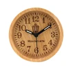new design customized handmade mini quartz classic wooden round desk clock