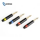 Gold Plated 6.35mm MONO Connectors for Electrical Guitar Speaker and Microphone,Connector Plug
