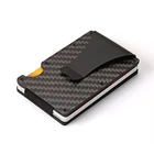 OEM ODM Retro Business Money Clip Wallet Purse Slim Carbon Fiber Aluminium RFID Card Holder