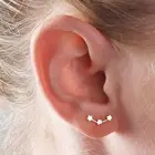 Earrings Womens New Fashion Jewelry Gold Silver Double Sided Earrings Small Star Stud Earrings