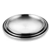 Fashion round double wall 304 stainless steel barbecue food dinner serving plates