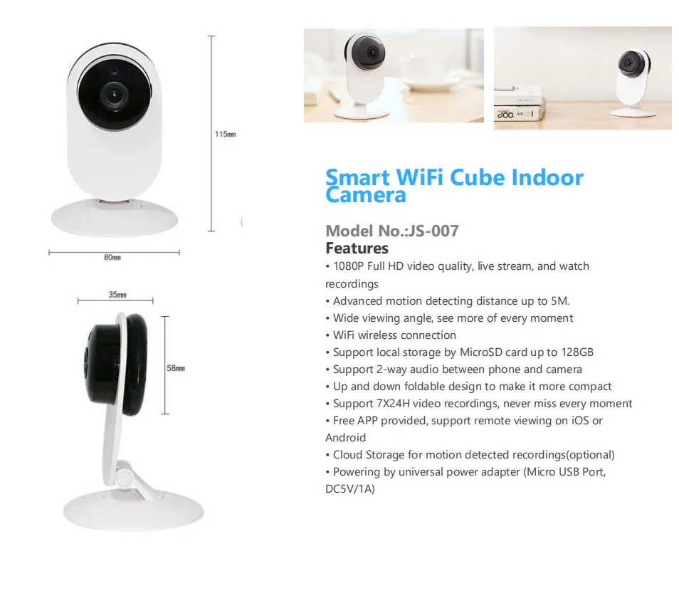 Hot sales home security 1080p baby Monitor wireless mini wifi cctv fix body IP camera