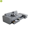 Good design fabric futon storage sofa bed with cup holder