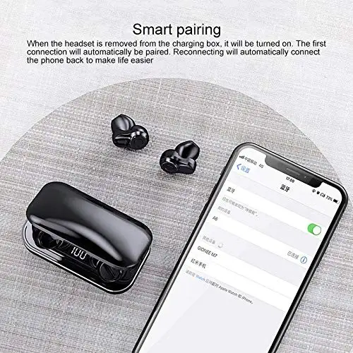 MP3 Player Headset A6 TWS Bluetooth 5.0 Touch Wireless Bluetooth Earphone with Charging Box & LED Smart Digital Display - ANKUX.COM