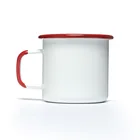 Wholesale Cheap High Quality Custom Enamel Cup Coffee Tea Mug with Handle DIY Blank Water Cup for Promotion Gift
