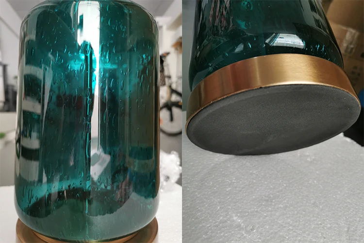 Decorative glass fabric modern home decor LED hotel home table light