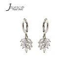 Justop Brass Leaf Earring Zircon Ladies Earrings Short Designs Pictures Earrings