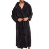 Wholesale men heated classic perfect quality polyester men bathrobe, soft solid color men sleepwear night gown