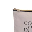 Custom Logo Design Available Messenger Travel Stripe Pouch Canvas Cosmetic Mini Canvas Bag With Zipper
