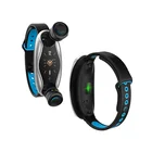 Water resistant BT heart rate sport watch T90 IPS screen touch watch smart bracelet with headset 2 in 1