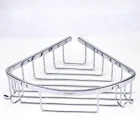 anJL005C Chinese Factory Bathroom Hardware Fittings Single Stainless Steel Corner Shower Basket