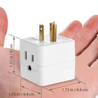 3 Outlet Wall Adapter Tap 3 Prong Portable Travel 3 Prong Portable Travel Mini Plug Grounded Indoor AC Outlet